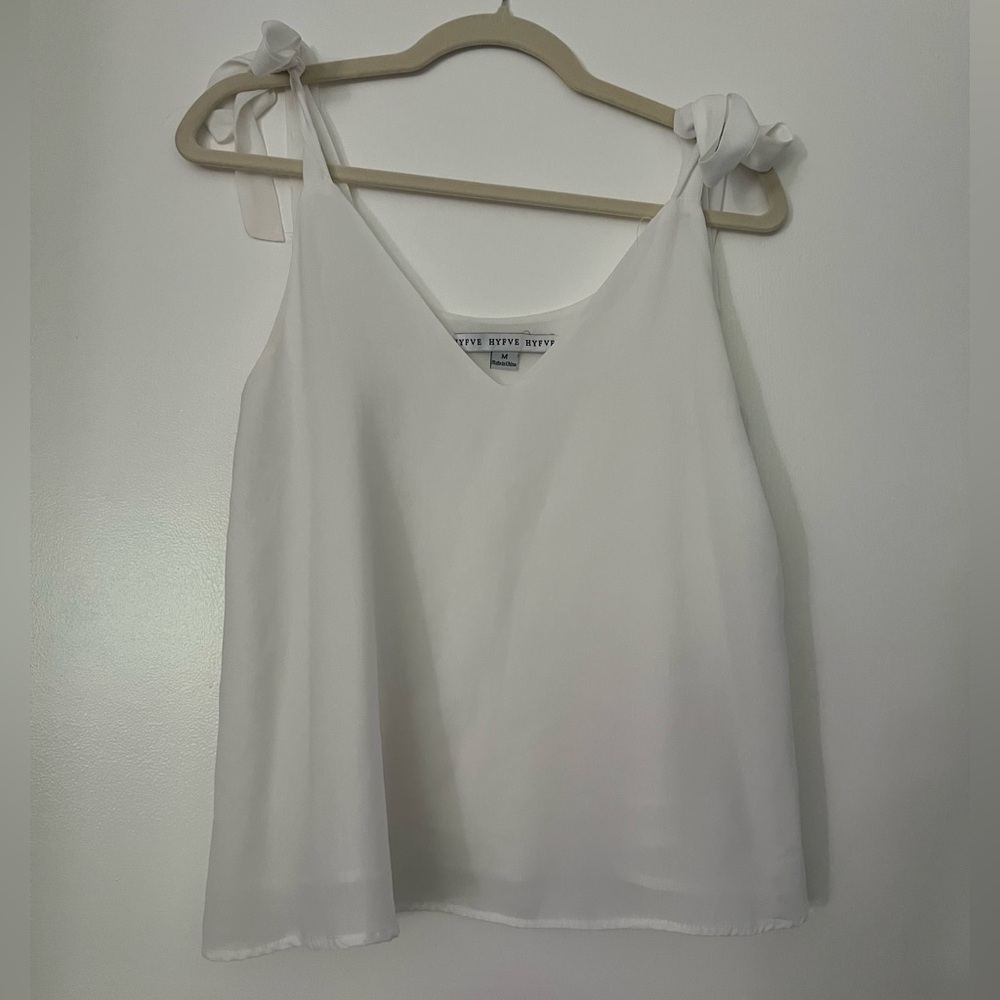 White Tie-Shoulder Top